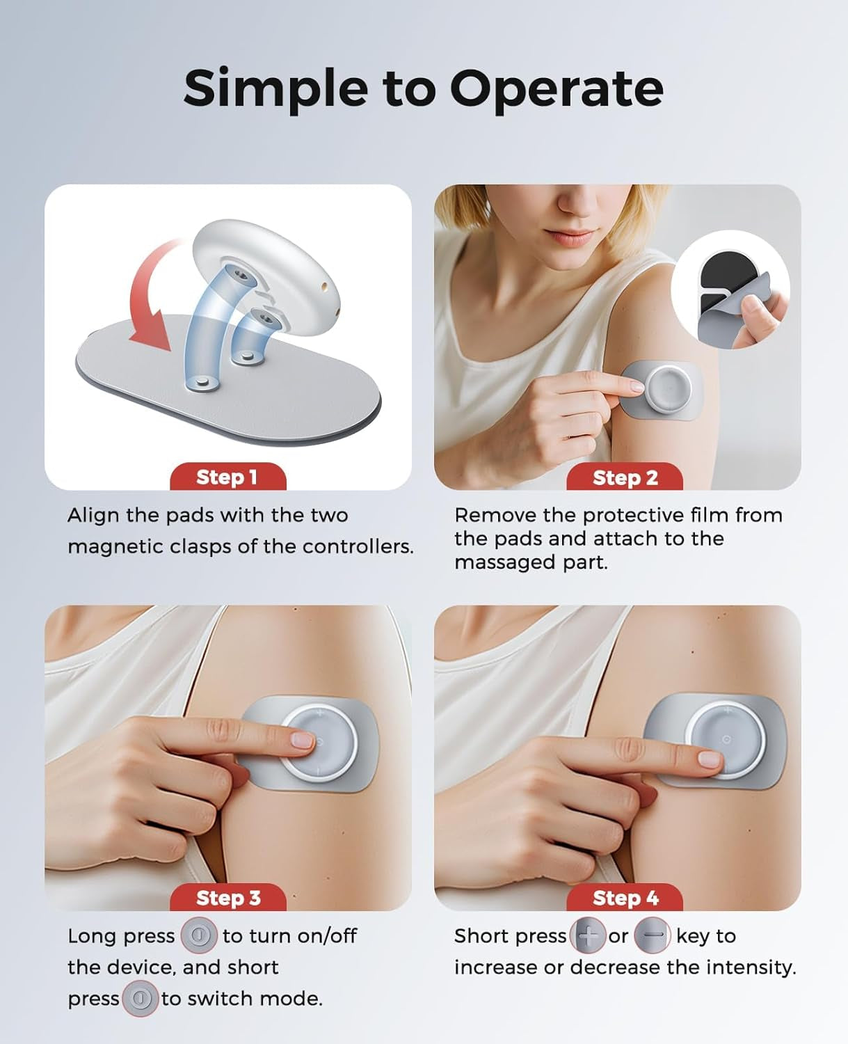 Portable Wireless TENS Unit - Dual Channel Muscle Stimulator for Instant Pain Relief with Charging Case & LED Screen - Perfect for Back, Shoulder, and Waist