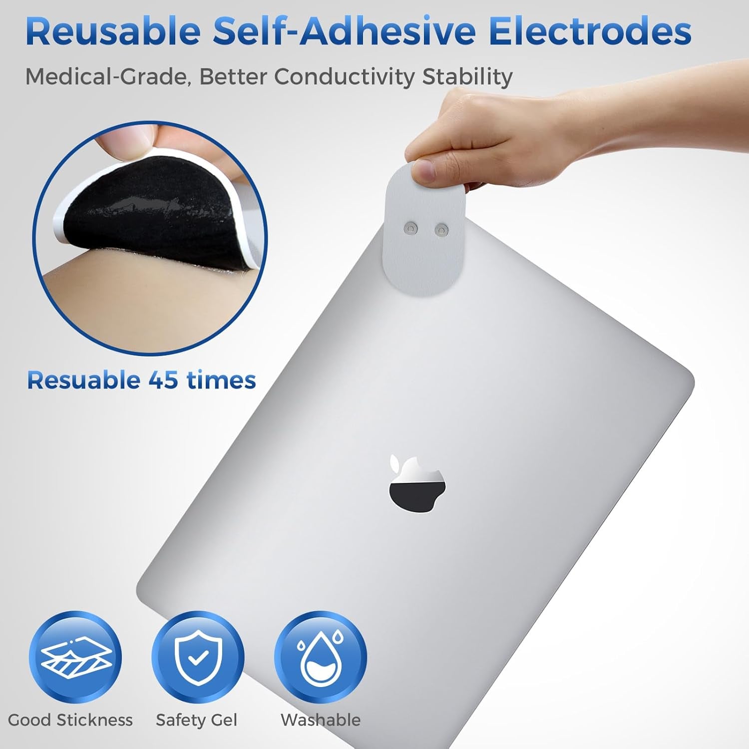 Portable Wireless TENS Unit - Rechargeable Muscle Stimulator for Pain Relief with LED Screen, Remote Control, Dual Channel, 6 Modes & 16 Intensity Levels - Includes Charging Case (Blue)