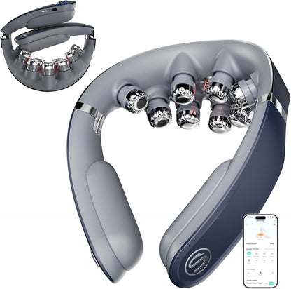 G7 Pro Foldable Neck Massager - Deep Tissue Relief with Heat & Vibration, Perfect Father's Day Gift for Home, Office & Travel