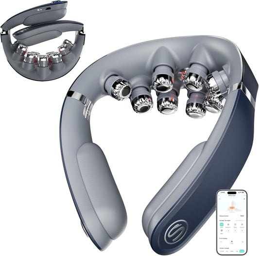 G7 Pro Foldable Neck Massager - Deep Tissue Relief with Heat & Vibration, Perfect Father's Day Gift for Home, Office & Travel